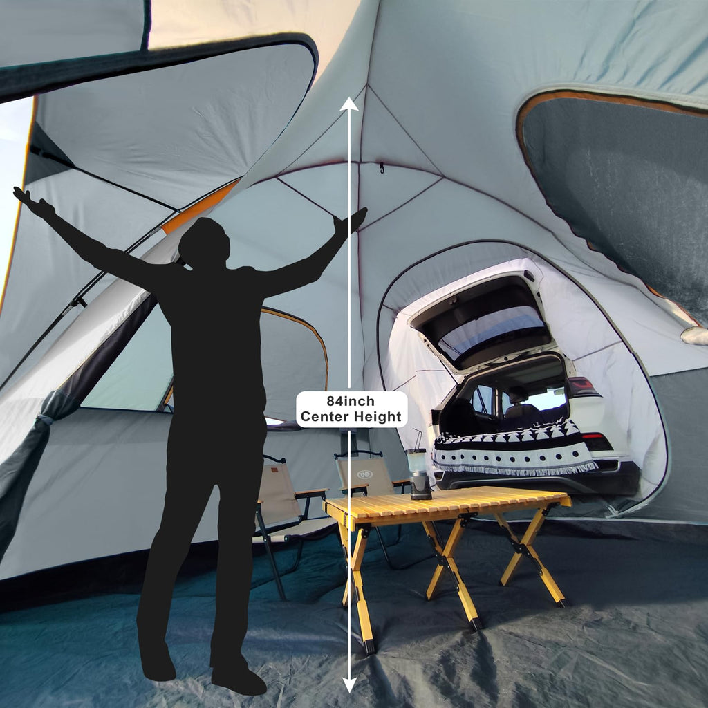 Unp Suv Dome Tent For Camping, Outdoor 6 Person Car Camping Tent, Easy Set Up Suv Tailgate Tent With Rainfly 10' X 10' Vehicle C