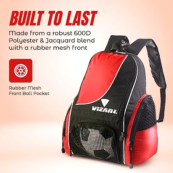 Vizari Solano Soccer Sport Backpack – Red
