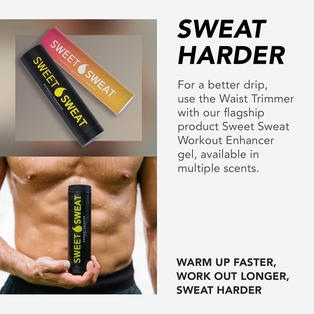 Sweet Sweat Waist Trimmer For Women And Men - Sweat Band Waist Trainer Belt For High Intensity Training And Gym Workouts, 5 Adju