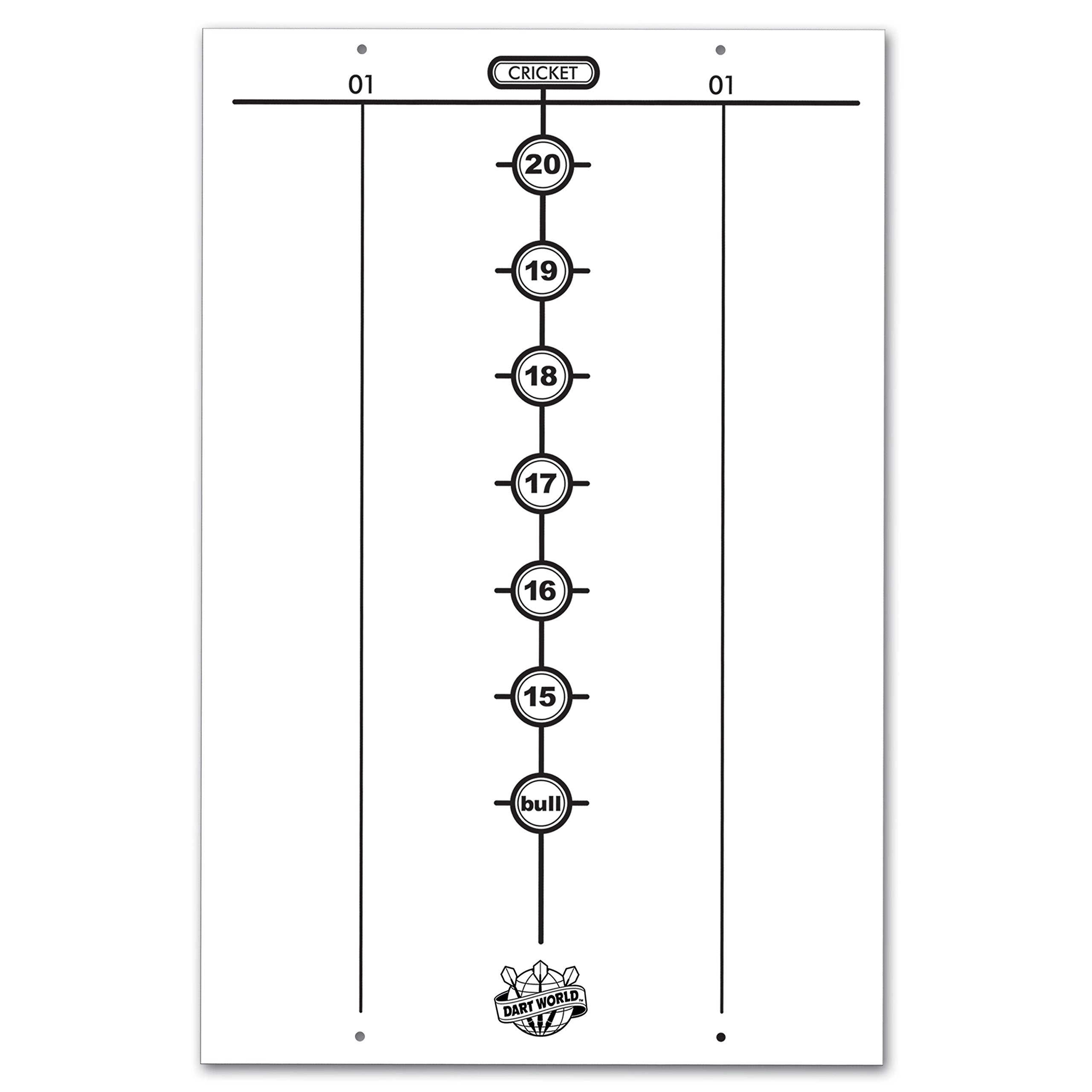 Dart World Dry Erase Dart Scoreboard - Reusable Whiteboard Score Tracker For Dart Games, Easy-To-Clean, Great For Dartboard Scor