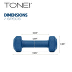 Tone Fitness 8 lb Neoprene Dumbbell Pair for Home Workouts - Non-Slip Design - Orange