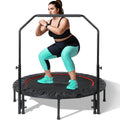 40/48 Foldable Mini Trampoline for Adults 450/600 LB Rebounder Trampoline with Adjustable Foam Handle for Home Gym Small Exercis