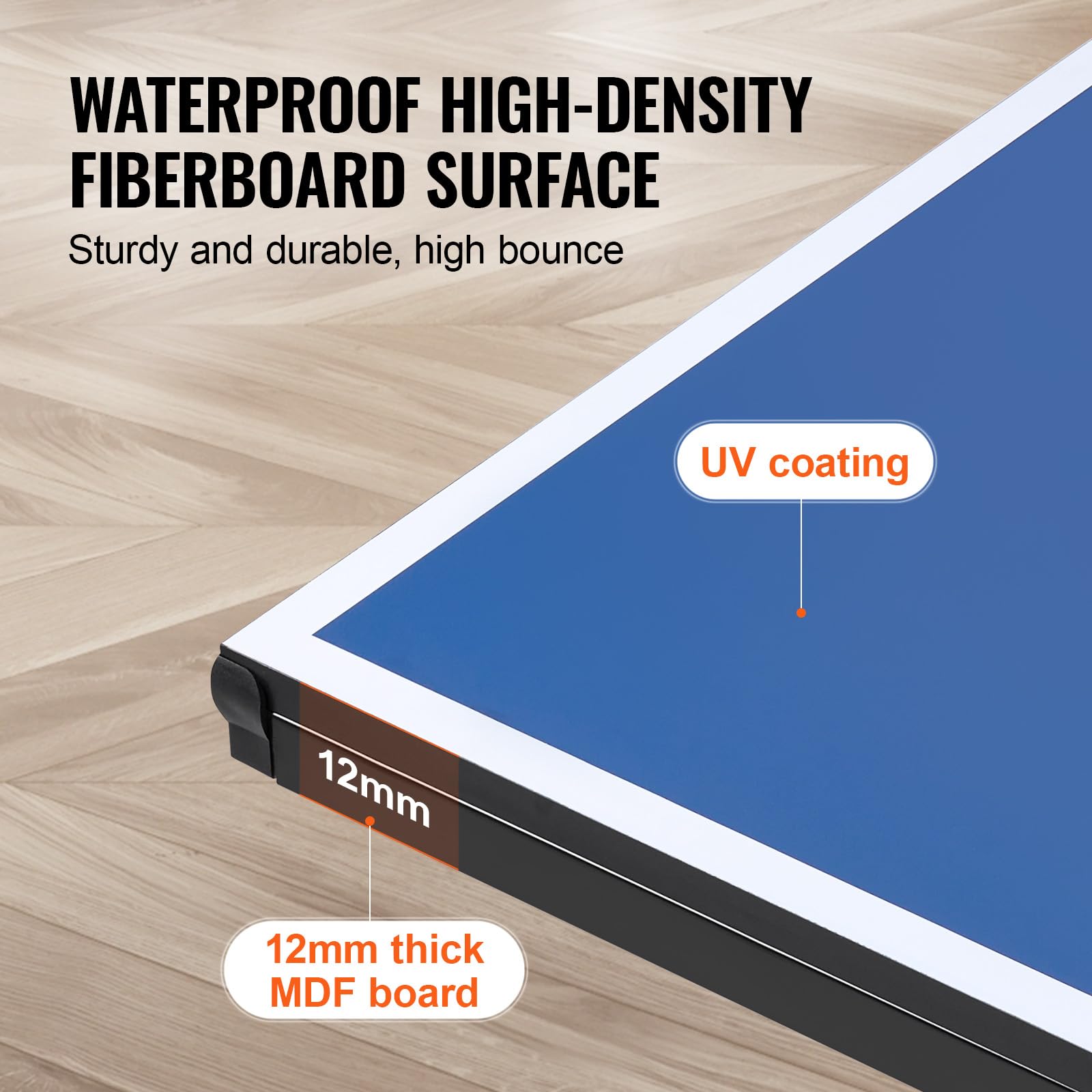 Vevor Ping Pong Table, Professional Table Tennis Game, Indoor Mdf Portable Table Tennis Table, Foldable Ping Pong Table With Qui