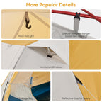Naturehike Camping Tent, 2/3 Person Double Layer, Instant Easy Setup, Waterproof Pu2000Mm, 54 Mph Wind Resistance, Upf 50+, Outd