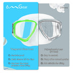 Boy Girl Swim Pool Goggles With Nose Cover Snorkeling Kit Kids Snorkel Dive Mask Scuba Goggles For Water Sports Outdoors(Green)