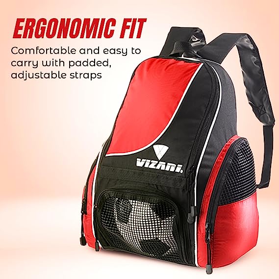 Vizari Solano Soccer Sport Backpack – Red