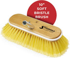 Shurhold 980 10 Inch Soft Bristle Brush, Deck Brush With Yellow Polystyrene Bristles