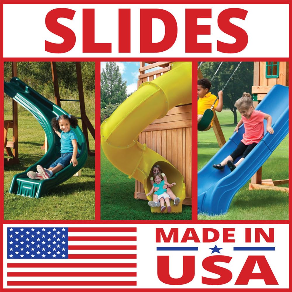 Swing-N-Slide NE 4699-T Super Summit Slide 3 Piece Plastic Scoop Slide for 5 Swing Set Deck Heights, Green