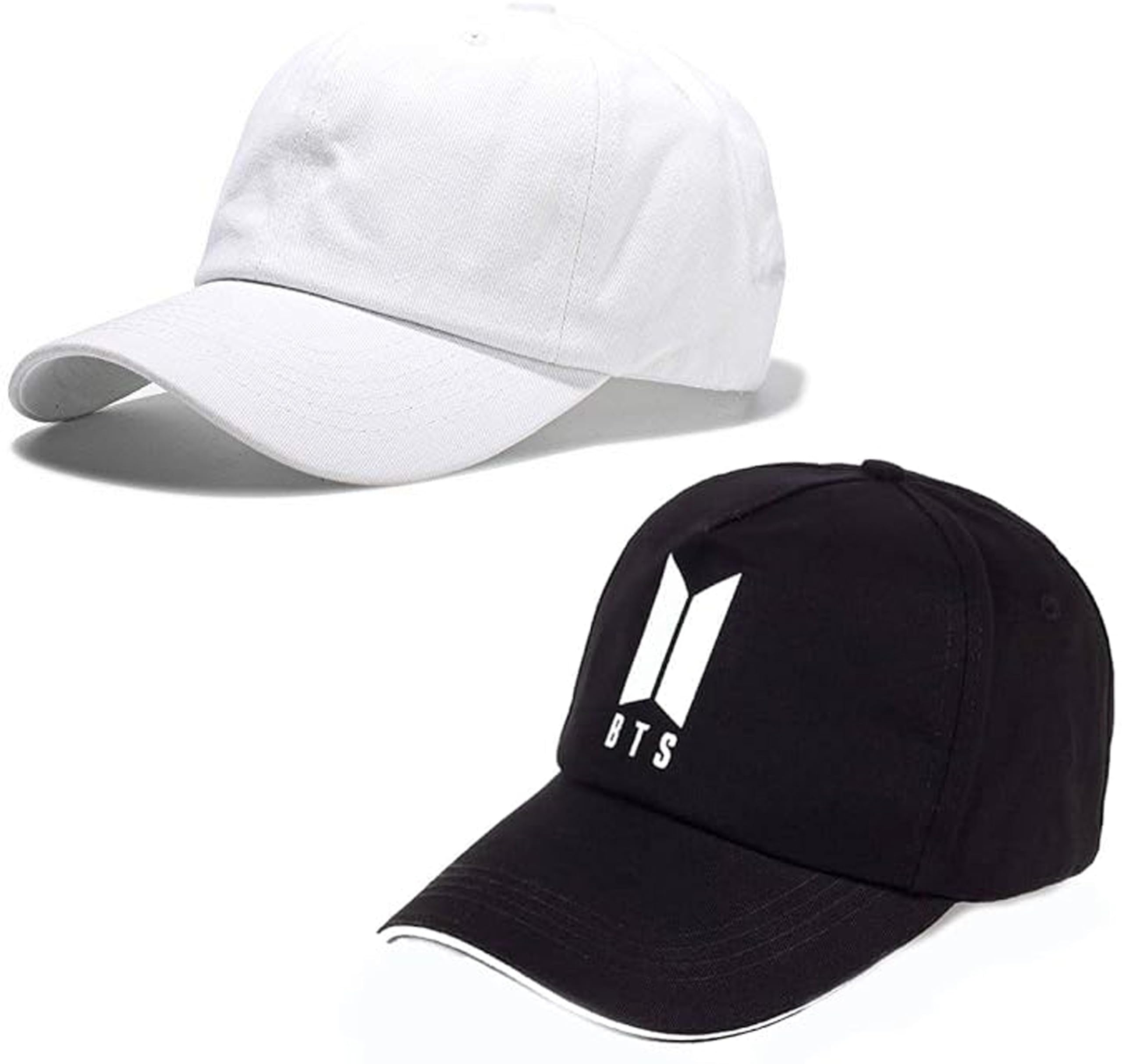 Goodfriends Unisex Baseball Cap White And Black Free Size Cotton Sports And Casual All Seasons Adjustable Sport Theme Cap Pack O