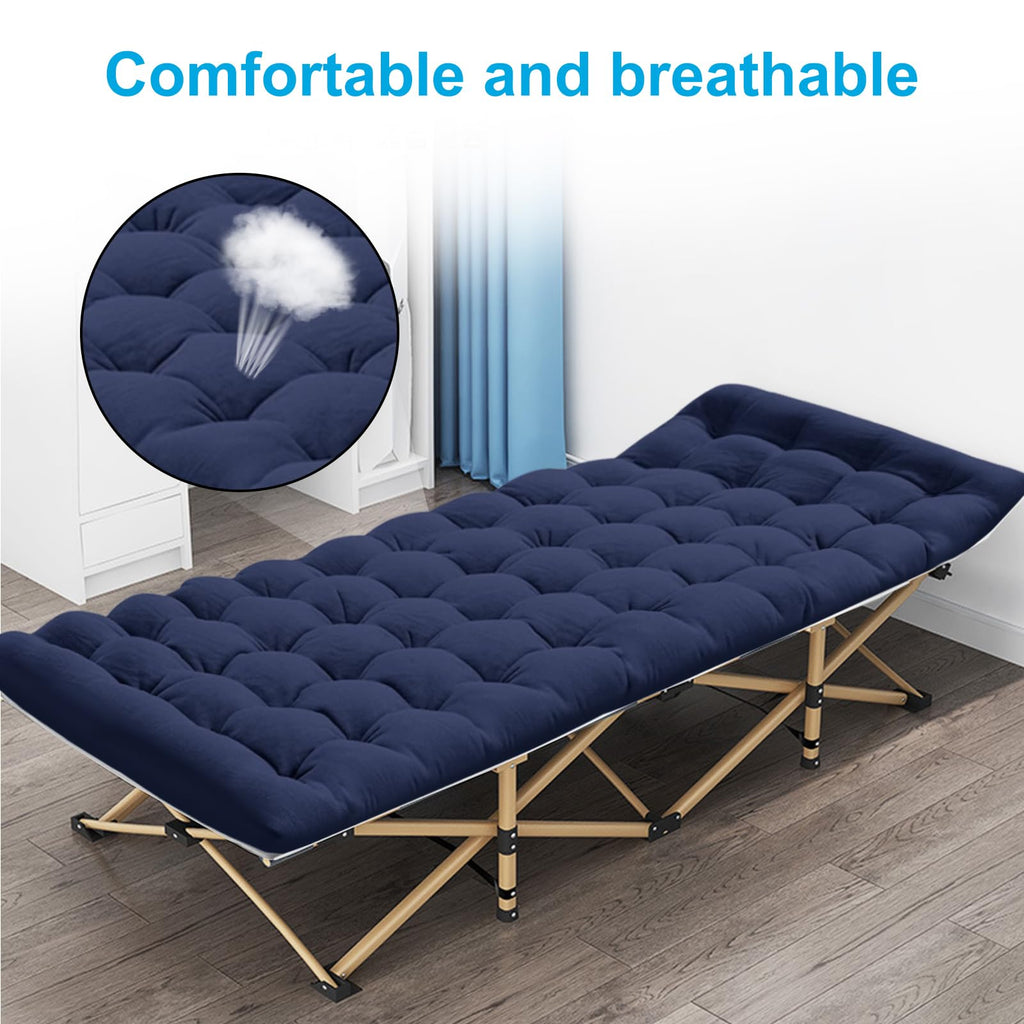 Araer Camping Cot, Portable Folding Outdoor Bed With Mattress Carry Bag, Heavy Duty Sleeping Cots For Adults Kids Travel Camp Be