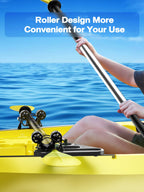 Doubleheader With Dual Kayak Paddle Holder, Kayak Paddle Holder With Two Security Tethers, Multi-Functional Dual Head Kayak Trac