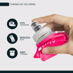 FITLY Soft Flask - 5 oz (150 ml) - Shrink As You Drink Pocket Soft Water Bottle for Hydration Pack/Running Vest - Folding Water