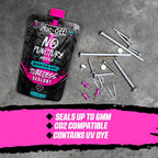 Muc-Off No Puncture Hassle Tubeless Sealant, 140 Milliliters - Advanced Bicycle Tyre Sealant With Uv Tracer Dye That Seals Tears
