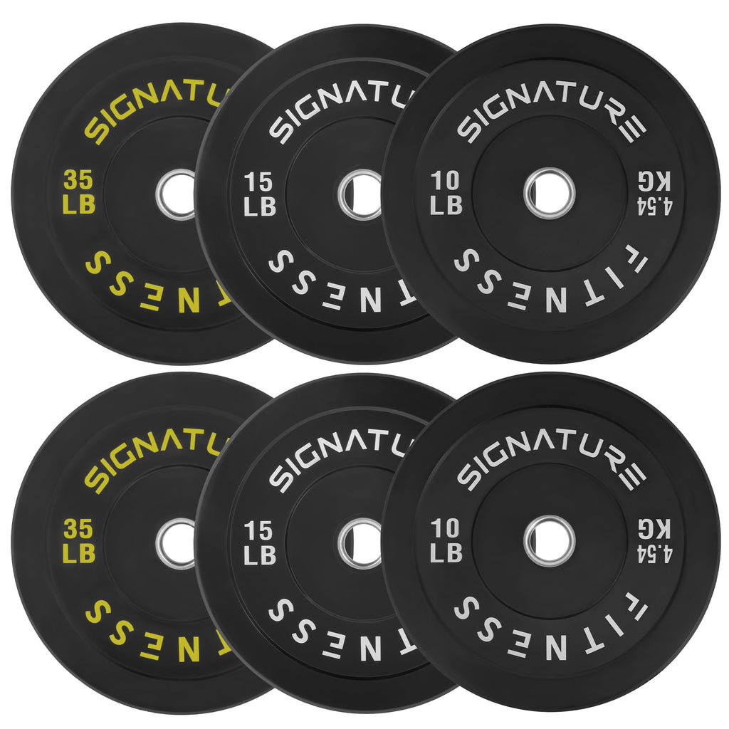 Fitvids 2'' Olympic Bumper Plate Weight Plates With Steel Hub, 120-Pound Set, 2X 10Lb, 2X 15Lb, 2X 35Lb