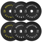Fitvids 2'' Olympic Bumper Plate Weight Plates With Steel Hub, 120-Pound Set, 2X 10Lb, 2X 15Lb, 2X 35Lb