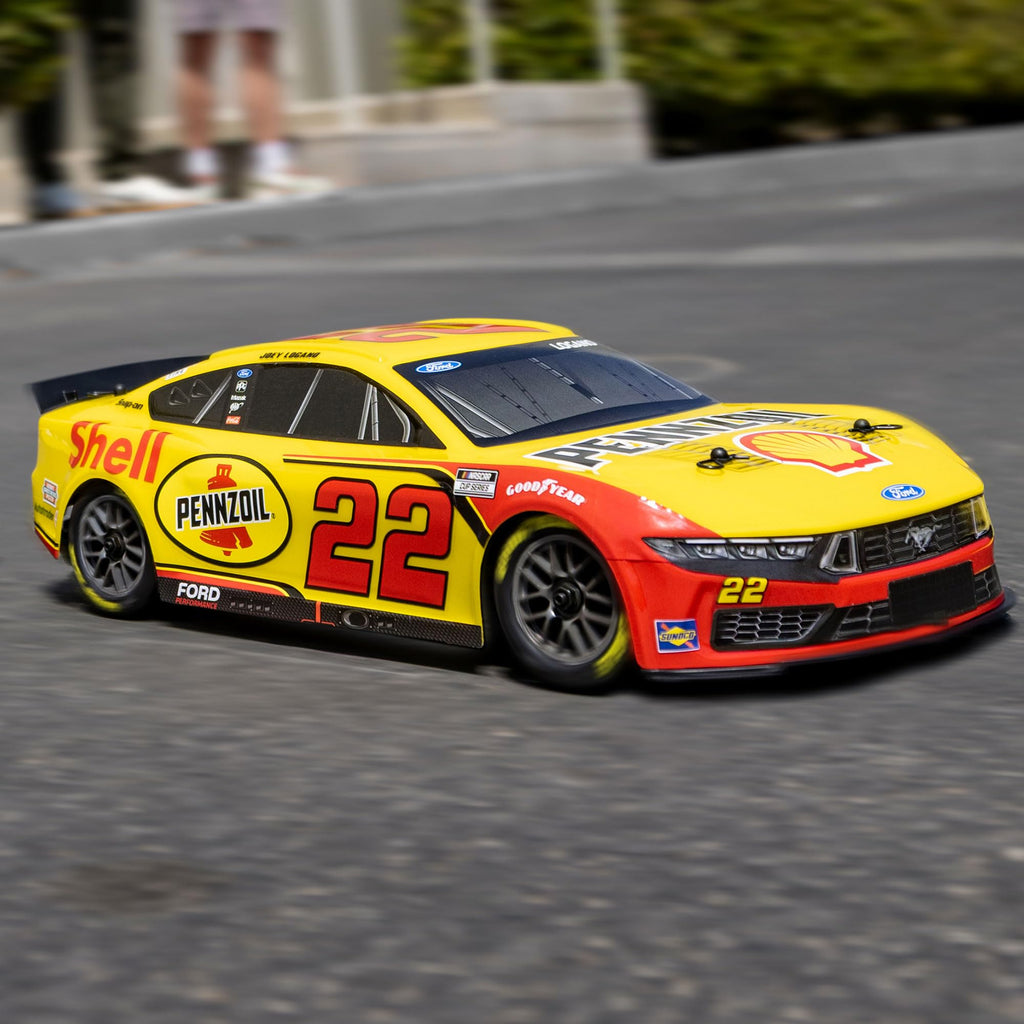 Losi 1/12 NASCAR RC Race Car Joey Logano No. 22 2025 Shell-Pennzoil Ford Mustang 2S AWD RTR Brushed On-Road Battery & Charger In