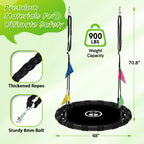 HeyZoo 48 Inch Saucer Swing, 900lbs Weight Capacity Tree Swing Sets for Backyard 2 Added Hanging Straps Adjustable Multi-Strand