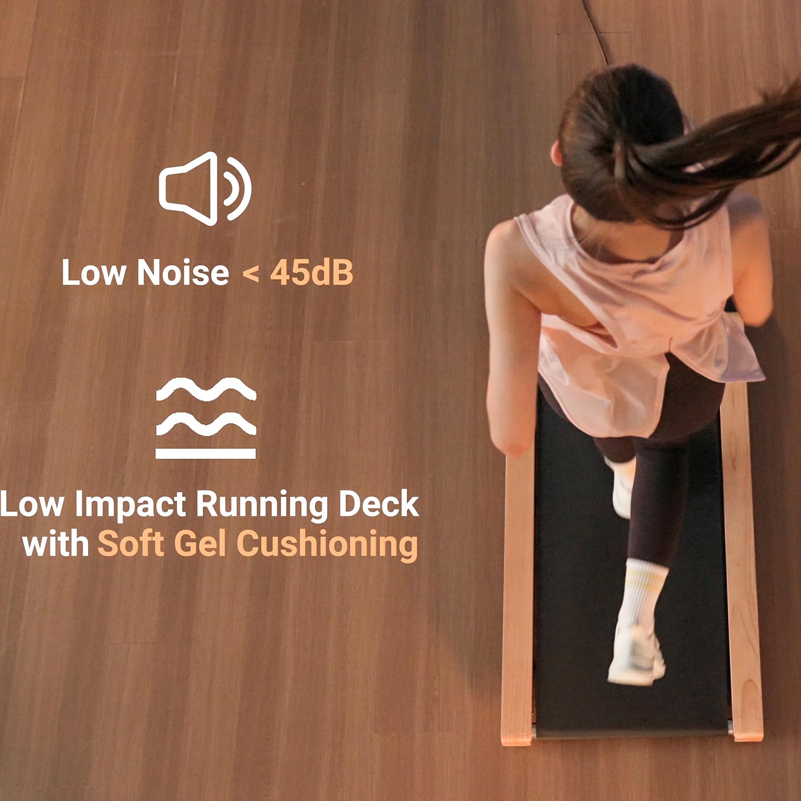 Walking Pad, High Grade Wood Under Desk Treadmill 300Lbs Capacity, Max 2.5 Hp Electric Treadmill For Home Office Installation-Fr