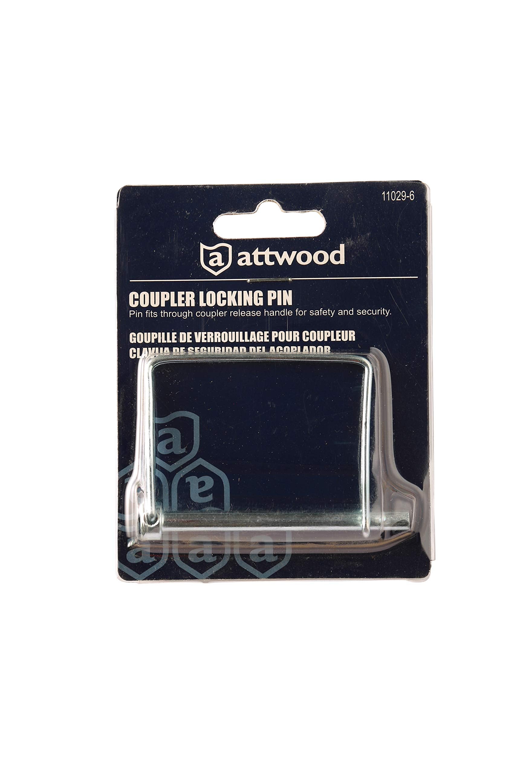 Attwood 11029-6 Zinc-Plated Steel Boat Trailer Safety Coupler Locking Pin