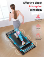 Therun Walking Pad, 2.5 Hp Under Desk Treadmill With Remote Control For Walking And Jogging, 265Lbs Capacity Widen Running Belt