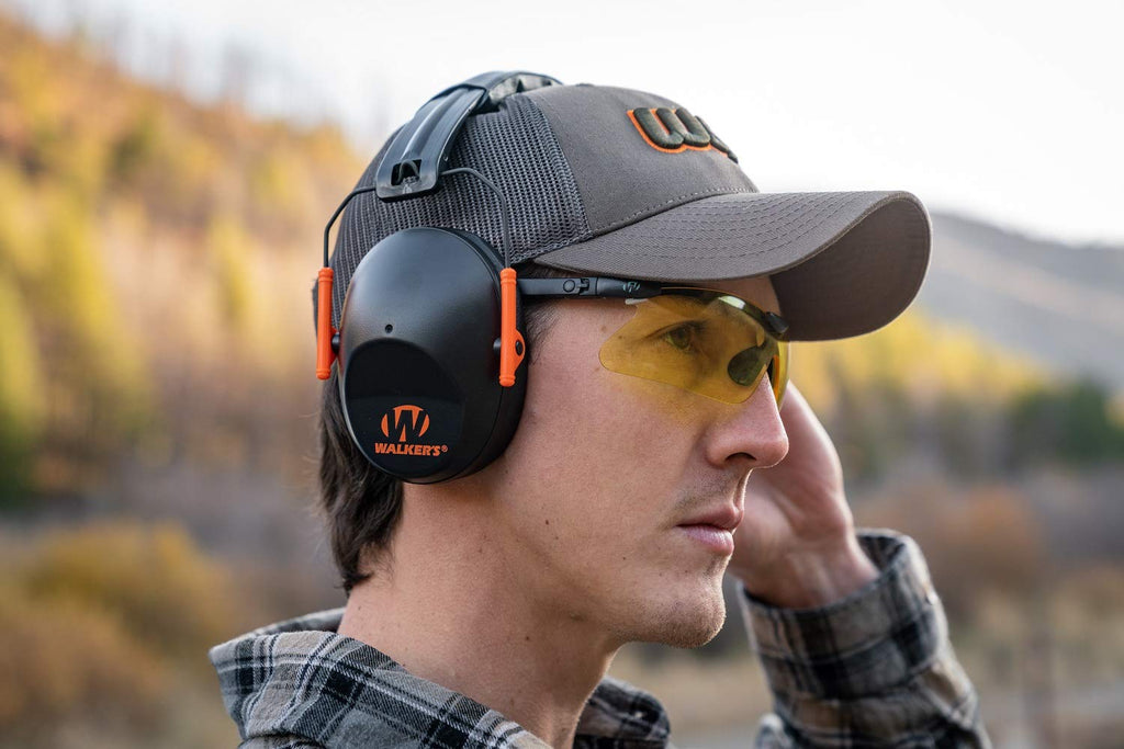 Walker'S Passive Folding Muff, Black And Orange