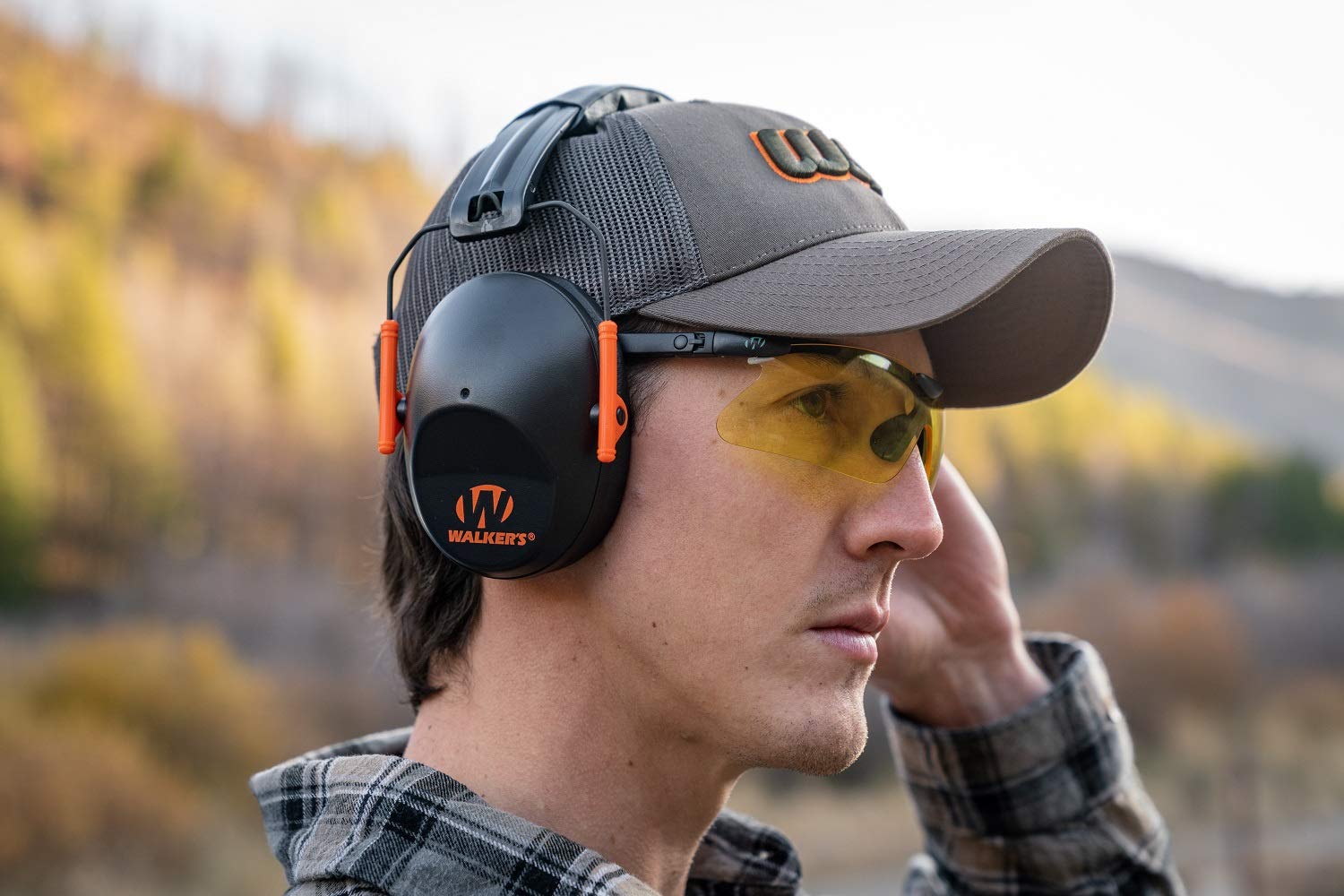 Walker'S Passive Folding Muff, Black And Orange