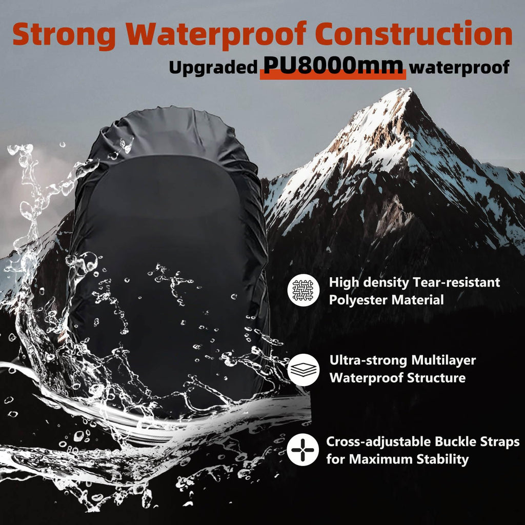 Frelaxy Waterproof Backpack Rain Cover, 8000Mm Waterproof Level, Upgraded Ultra-Strong Multilayer Structure, Antislip Cross Buck