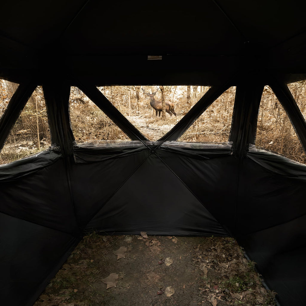 Vevor Hunting Blind, 270 See Through Ground Blind, 1-2 Person Pop Up Deer Blind For Hunting With Carrying Bag, Portable Resilien