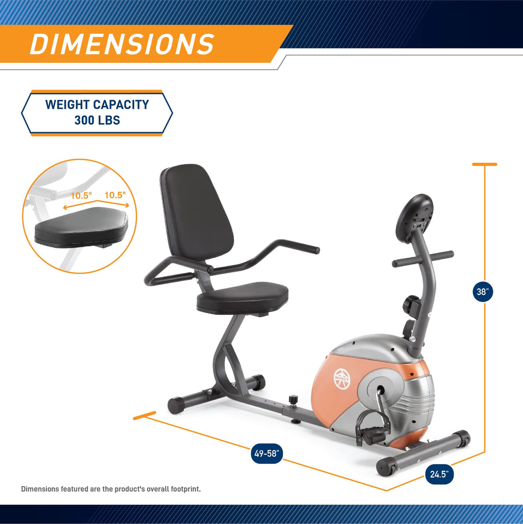 Marcy Recumbent Exercise Bike With Resistance Me-709