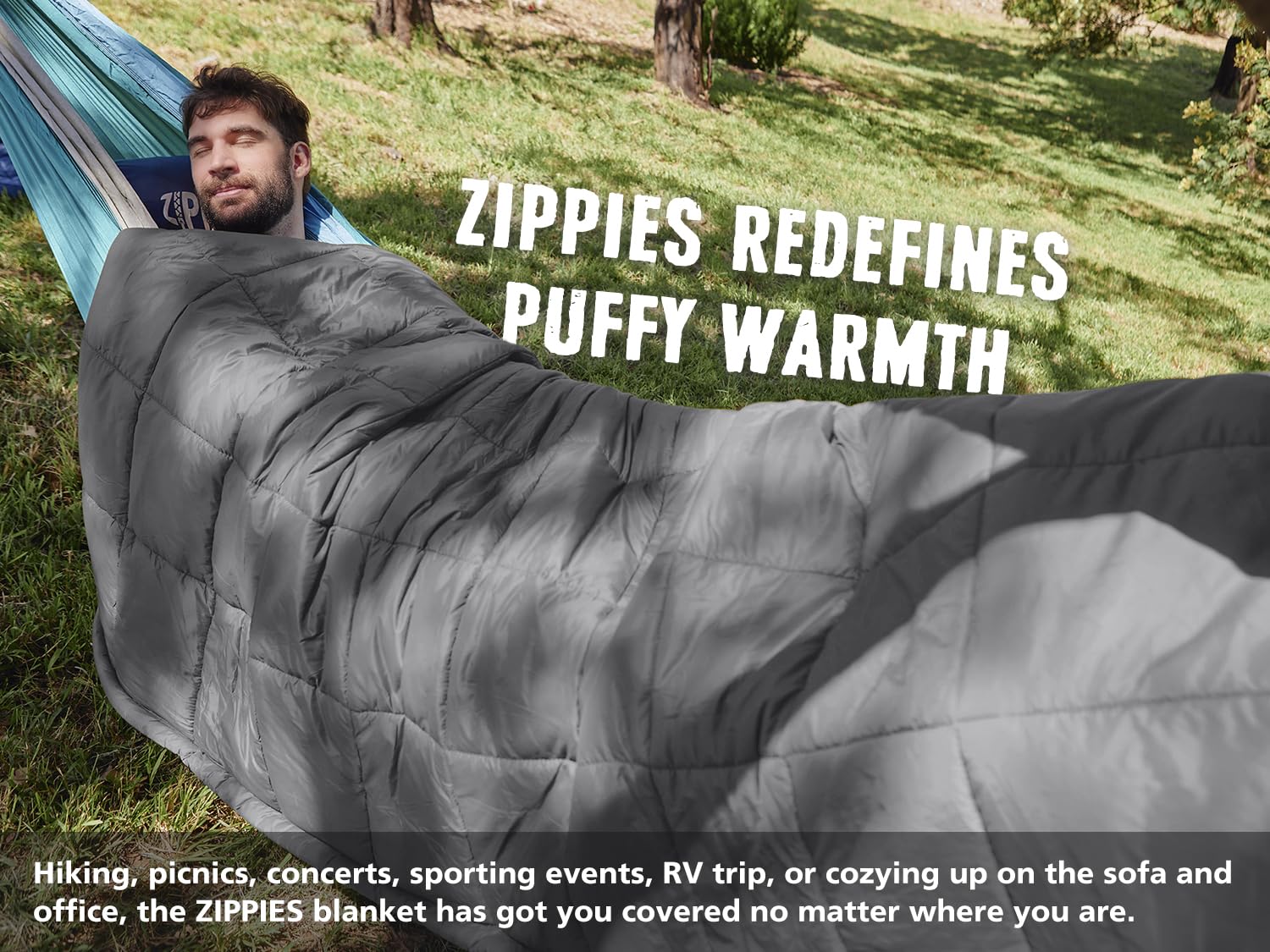 Zippies 3M Thinsulate Insulation Puffy Camping Blanket For Cold Weather, Queen Size Warm Camping Quilt With Zipper, Waterproof O