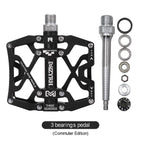 Mzyrh Mountain Bike Pedals, Ultra Strong Colorful Cnc Machined 9/16'' Cycling Sealed 3 Bearing Pedals(Black 3 Bearings)