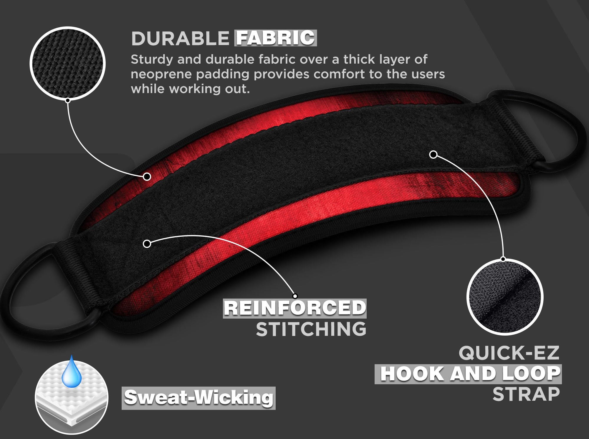 Rdx Ankle Straps For Cable Machines Resistance Bands Attachment, 7Mm Neoprene Padded 10   X4   , Gym Wrist Cuff Women Men Home F