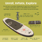 Retrospec Weekender XL Inflatable Paddle Board - Lake Essentials SUP with 400lb Capacity - Wide 11 x 35 x 8 All-Around Board fo