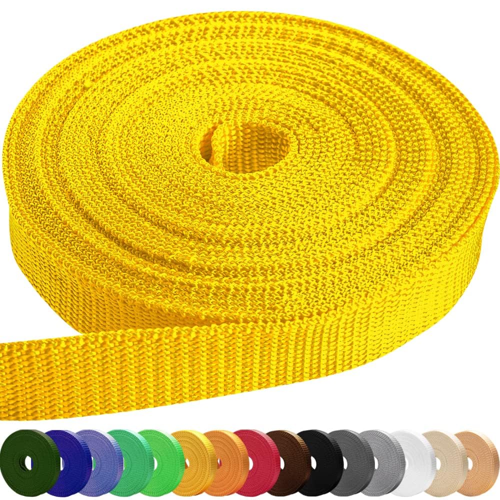 Teceum 1 Inch Webbing - Honey Yellow - 10 Yards - 1    Webbing For Climbing Outdoors Indoors Crafting Diy Nw
