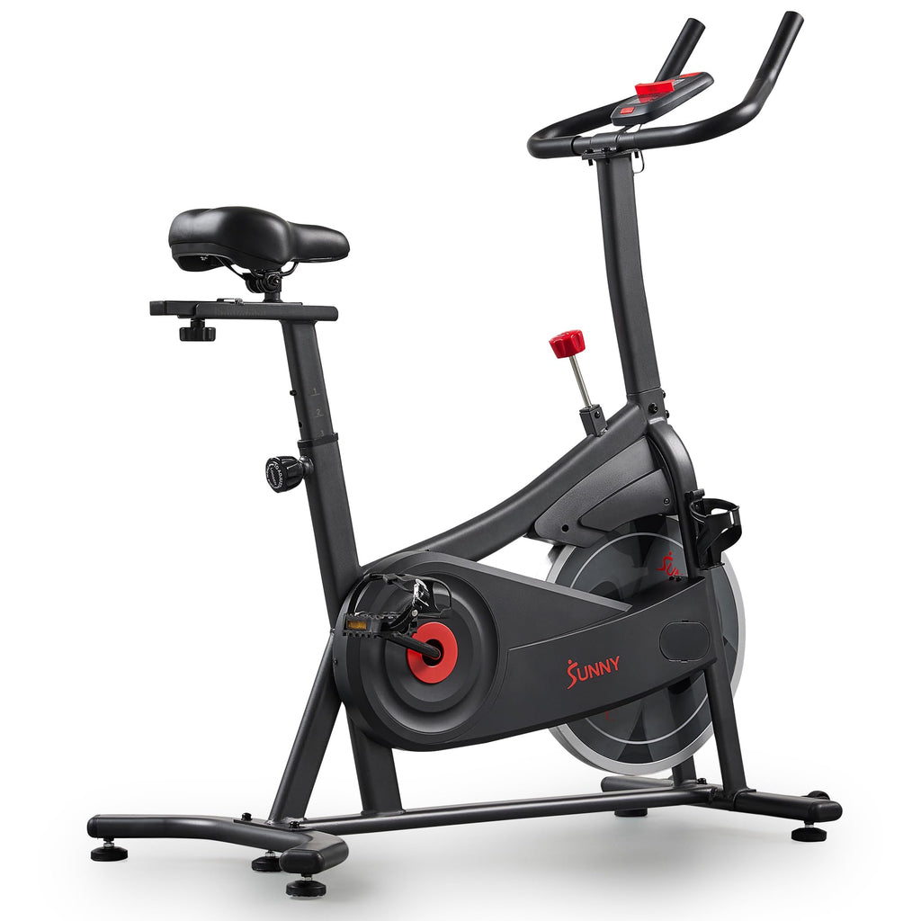 Sunny Health & Fitness ACTIVE Smart Cycling Exercise Bike, Magnetic Resistance Plus 4-Way Adjustable Cushion Seat, Home Stationa