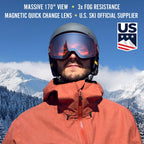 Wildhorn Roca V2 Ski Goggles Men & Women, Snowboard Goggles Anti-Fog Scratch 100% Uv With Magnetic Lens