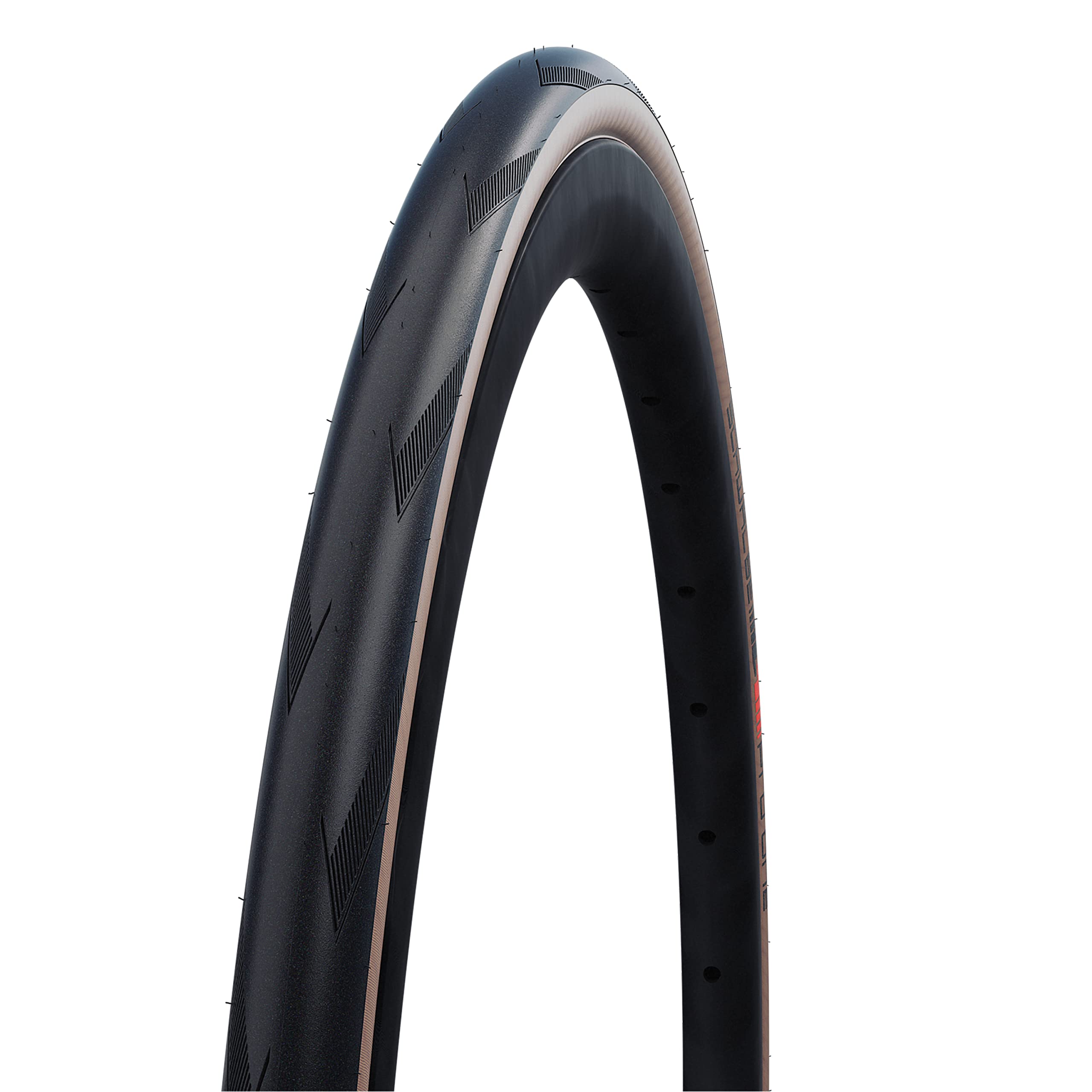 Schwalbe - Pro One Road Race Tubeless Folding Bike Tire | 700C X 28 | Black/Tan Sidewall, Single Tire