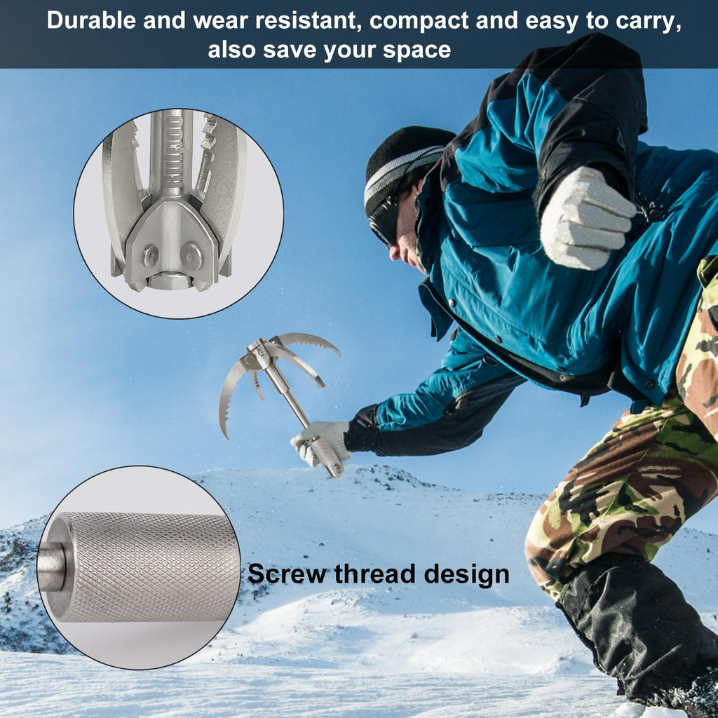 Grappling Hook Folding Survival Claw Multifunctional Stainless Steel Hook For Outdoor Camping Hiking Tree Rock Mountain Climbing