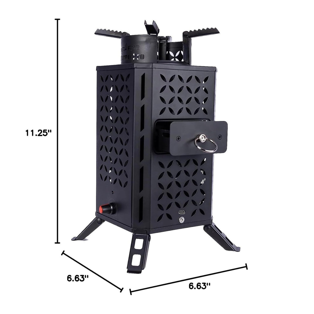 Inferno Pro Stove Outdoor/Indoor (Use Biomass, Fire Starter, Canned Heat) - Compact, Camping, Off-Grid, Emergency - By Instafire