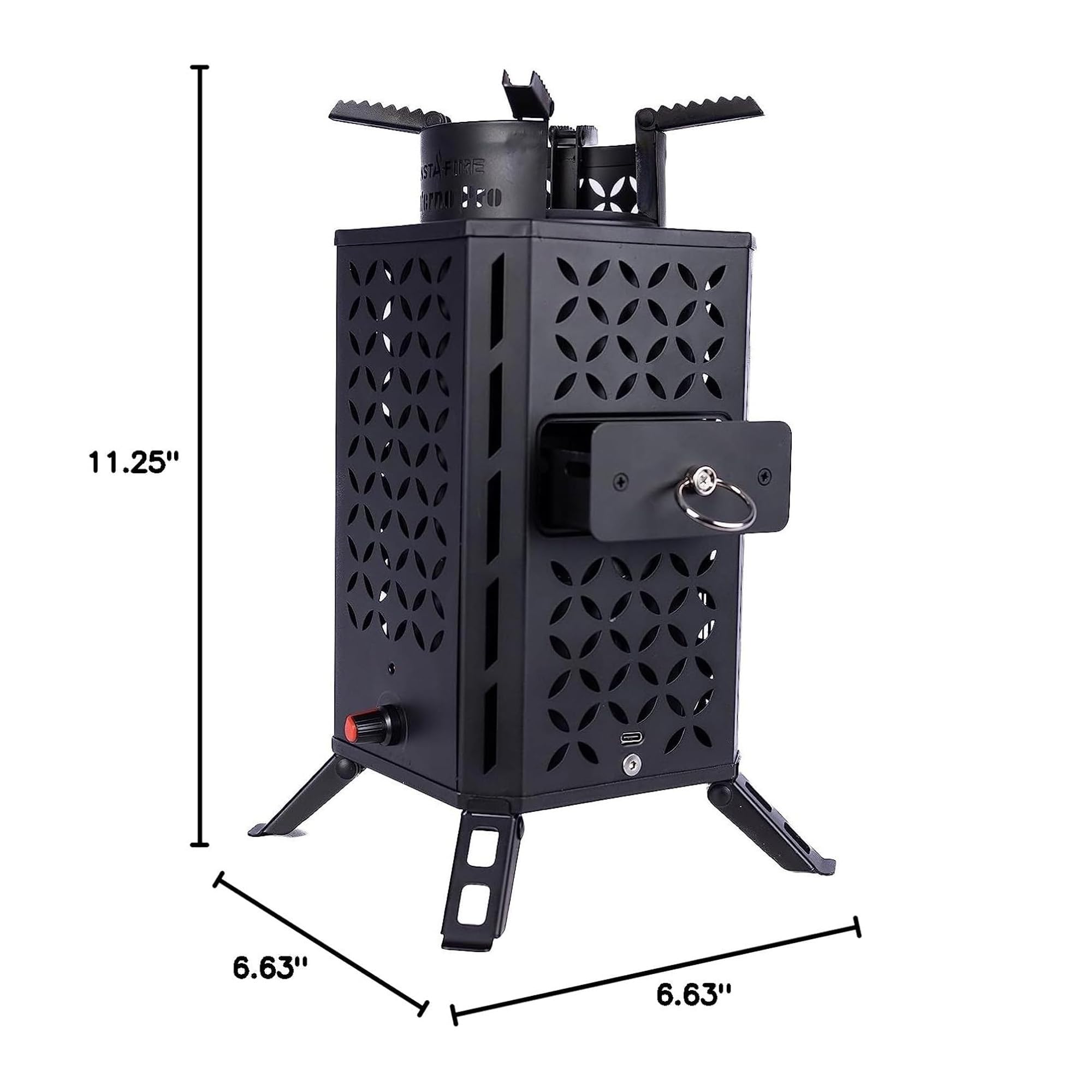 Inferno Pro Stove Outdoor/Indoor (Use Biomass, Fire Starter, Canned Heat) - Compact, Camping, Off-Grid, Emergency - By Instafire
