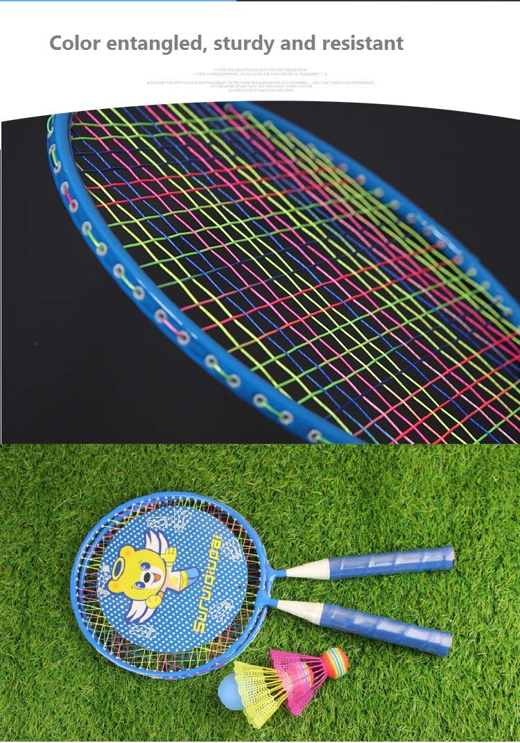 Badminton Racket For Children 1 Pair, Nylon Alloy Durable Badminton Racquet Set For Kids Indoor/Outdoor Sport Game(Including 4 B