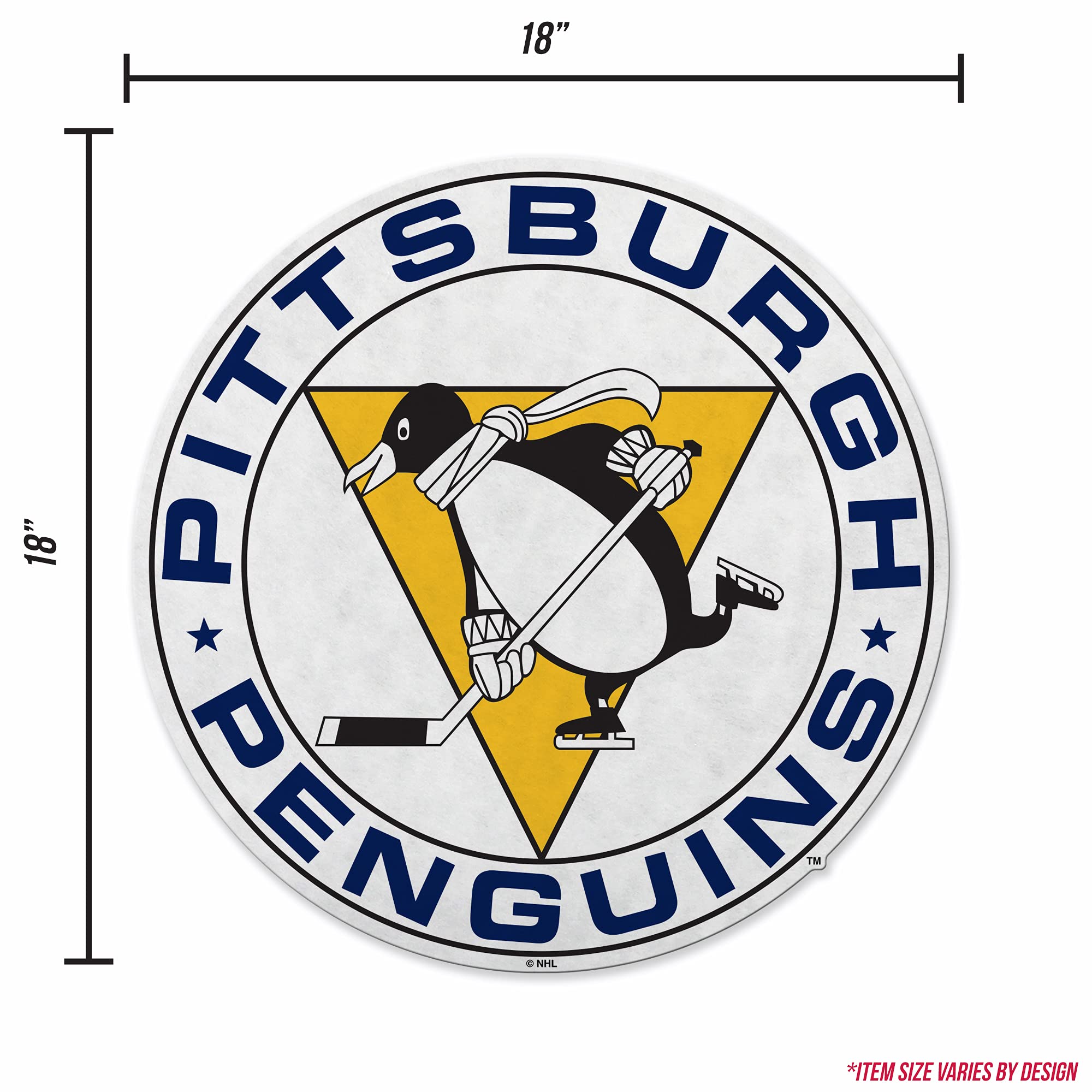 Rico Industries Nhl Pittsburgh Penguins Retro Shape Cut Pennant - Home And Living Room D  Cor - Soft Felt Ez To Hang