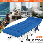 Camping Cots With Comfortable Mattress Sleeping Bed For Camping Folding Cot With Pad Heavy Duty Sleeping Cot With Carry Bag Gues