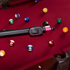 Casemaster Q-Vault Supreme Billiard/Pool Cue Hard Case, Holds 1 Complete 2-Piece Cue (1 Butt/1 Shaft), Black With Pink Trim