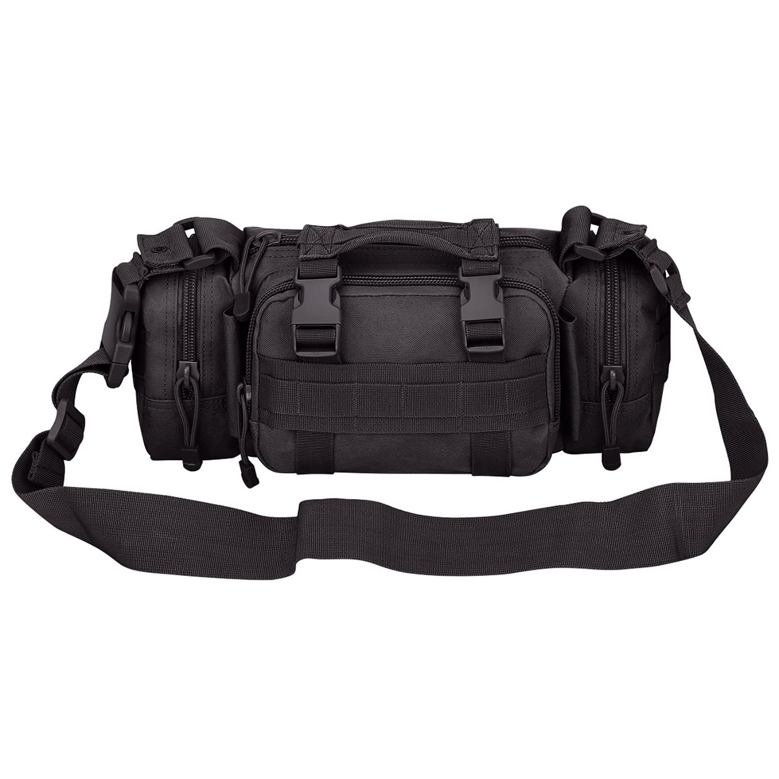 G4Free Deployment Bag Versatile Tactical Waist Pack,Hand Carry Camping Military Style Rucksack(Black)