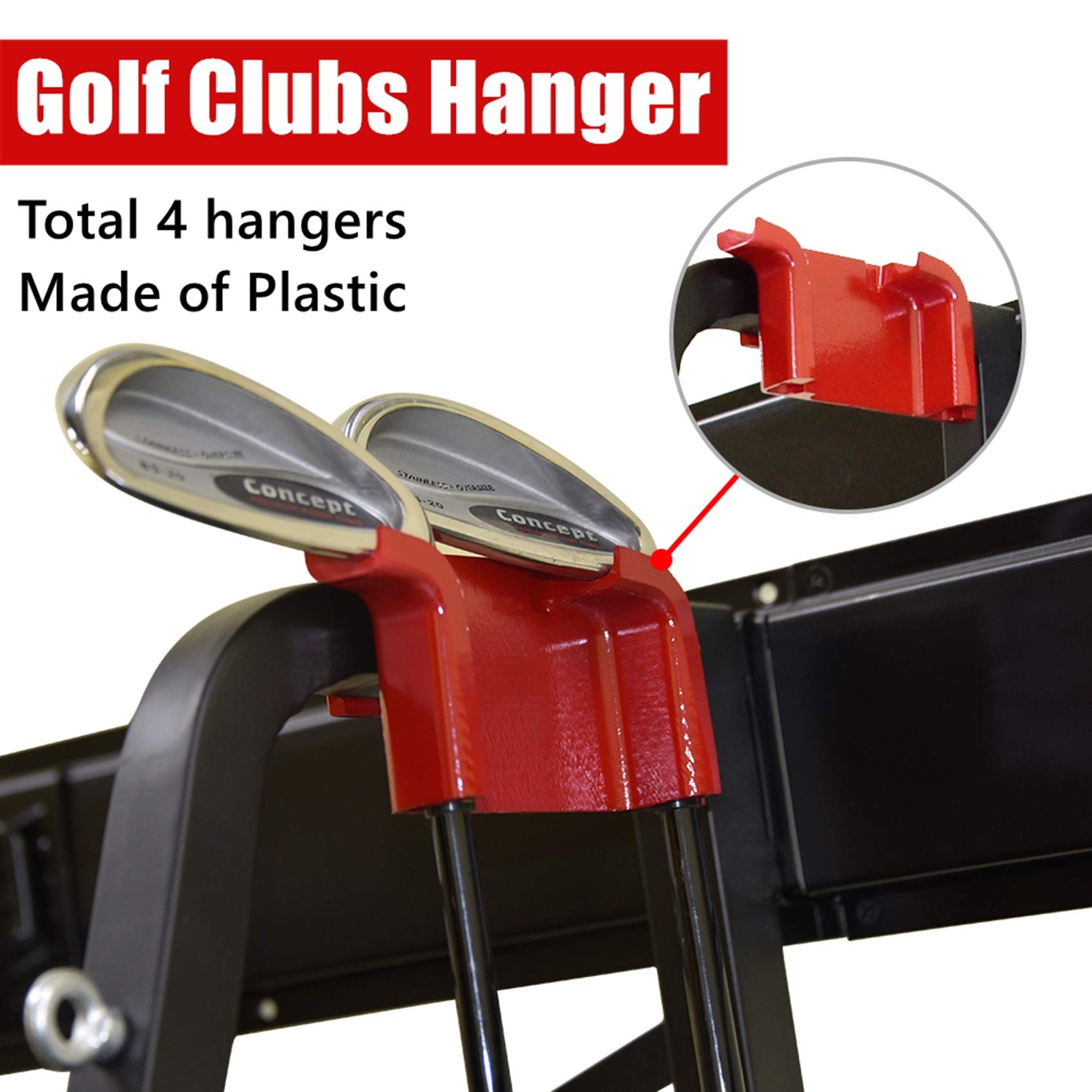 Walmann Wall Mount Golf Bag Organizer For Garage, Extra Large 2 Golf Bag Stand Golf Equipment And Accessories Storage Rack For G