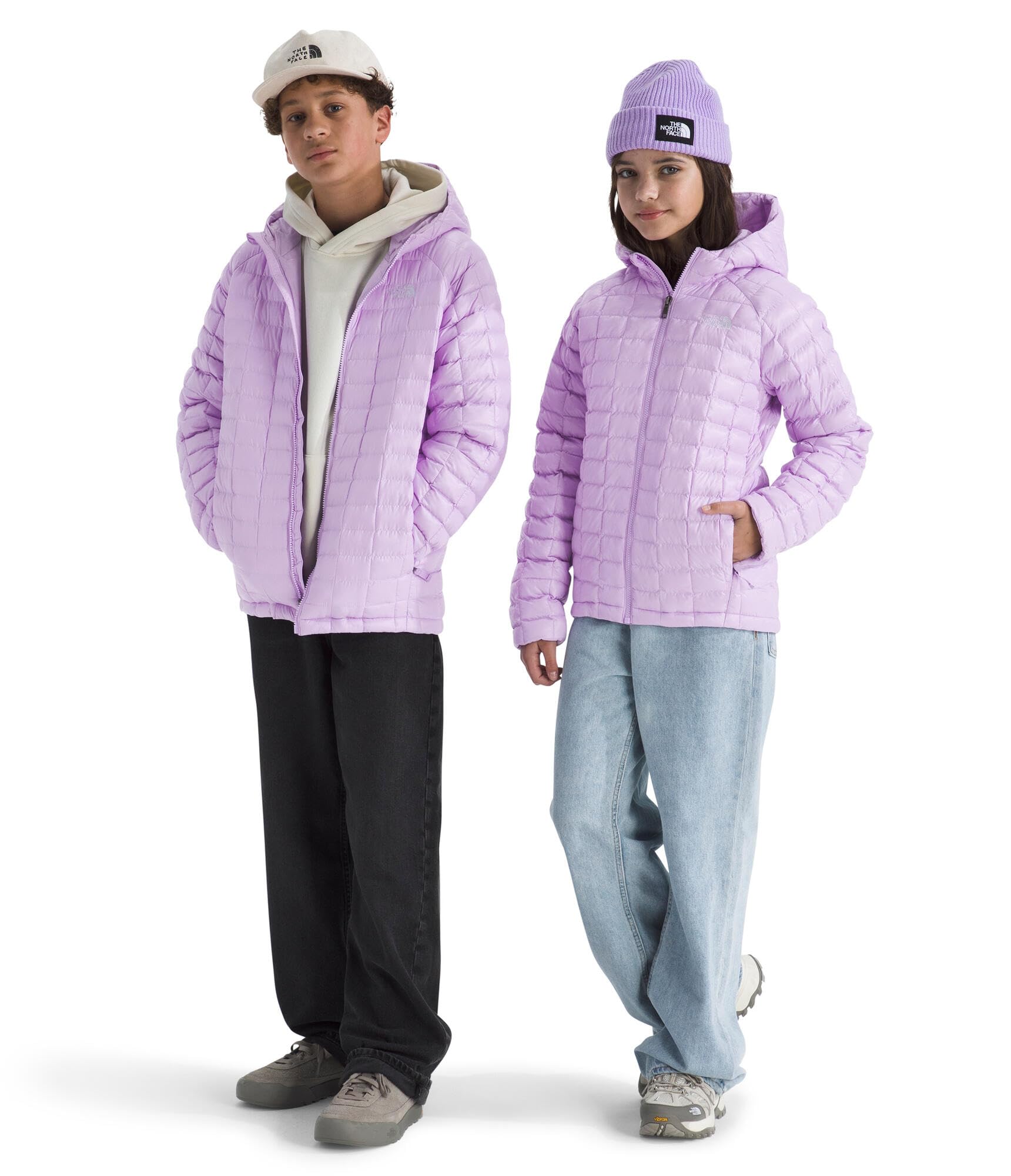The North Face Teen Thermoball Hooded Jacket | Synthetic Insulation, Ripstop Fabric, 3 Piece Hood, Adjustable Waist, Secure Zip 