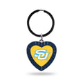 Rico Industries Ncaa Southern University Jaguars Ncaa Rhinestone Heart Colored Keychain, Navy, 3-Inches In Length
