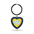 Rico Industries Ncaa Southern University Jaguars Ncaa Rhinestone Heart Colored Keychain, Navy, 3-Inches In Length