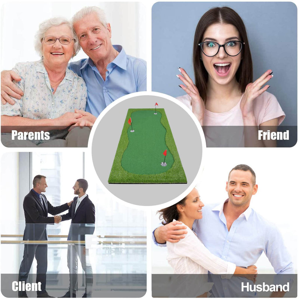 Boburacn Golf Putting Green/Mat-Golf Training Mat- Professional Golf Practice Mat- Green Long Challenging Putter For Indoor/Outd